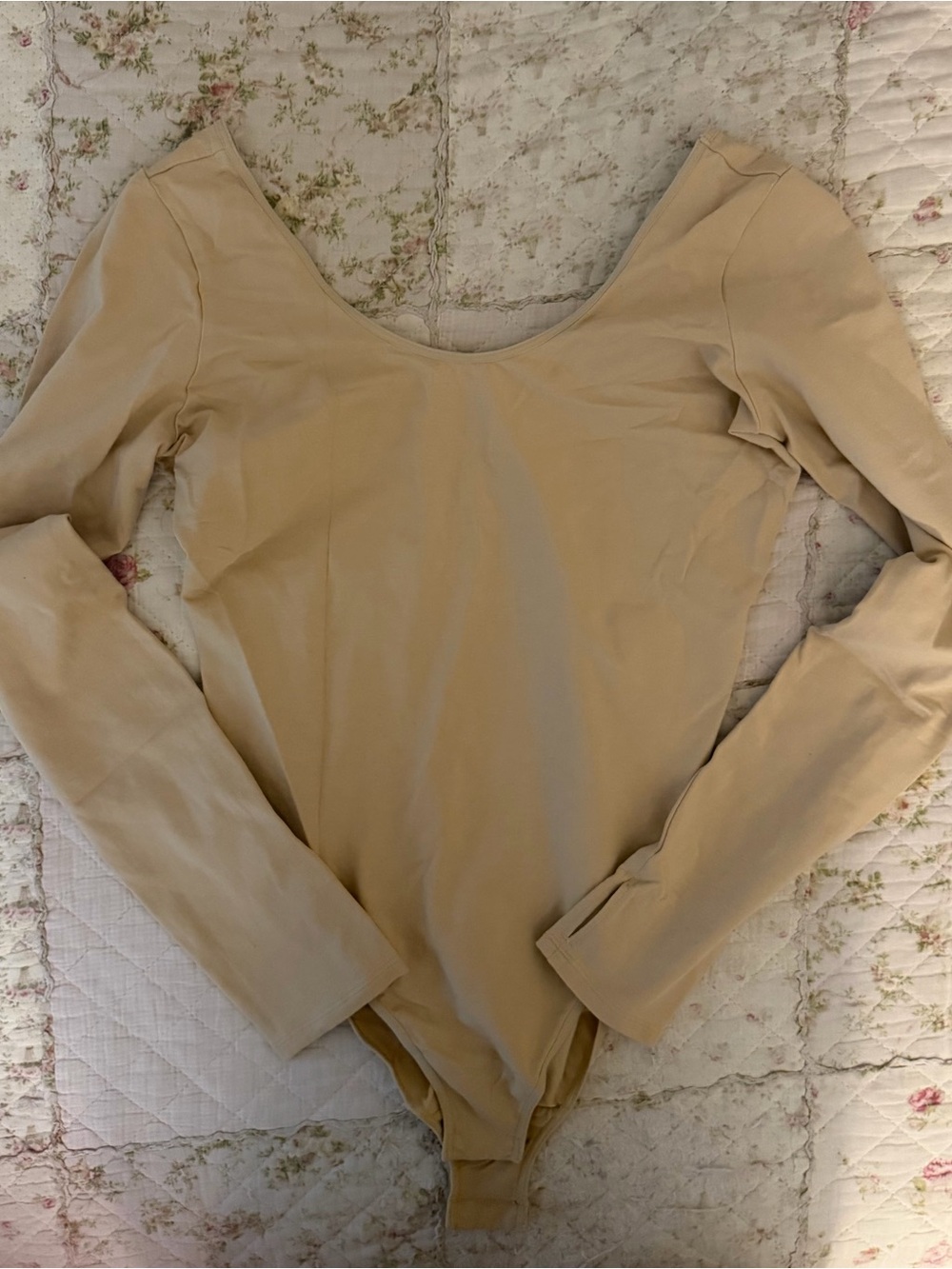 Calvin Klein Jennie Collection Scoop Neck Bodysuit - Beige